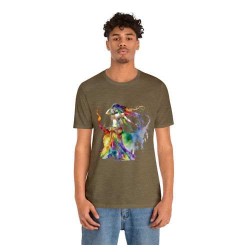 Rainbow Belly Dancer in Motion - Short Sleeve Tee
